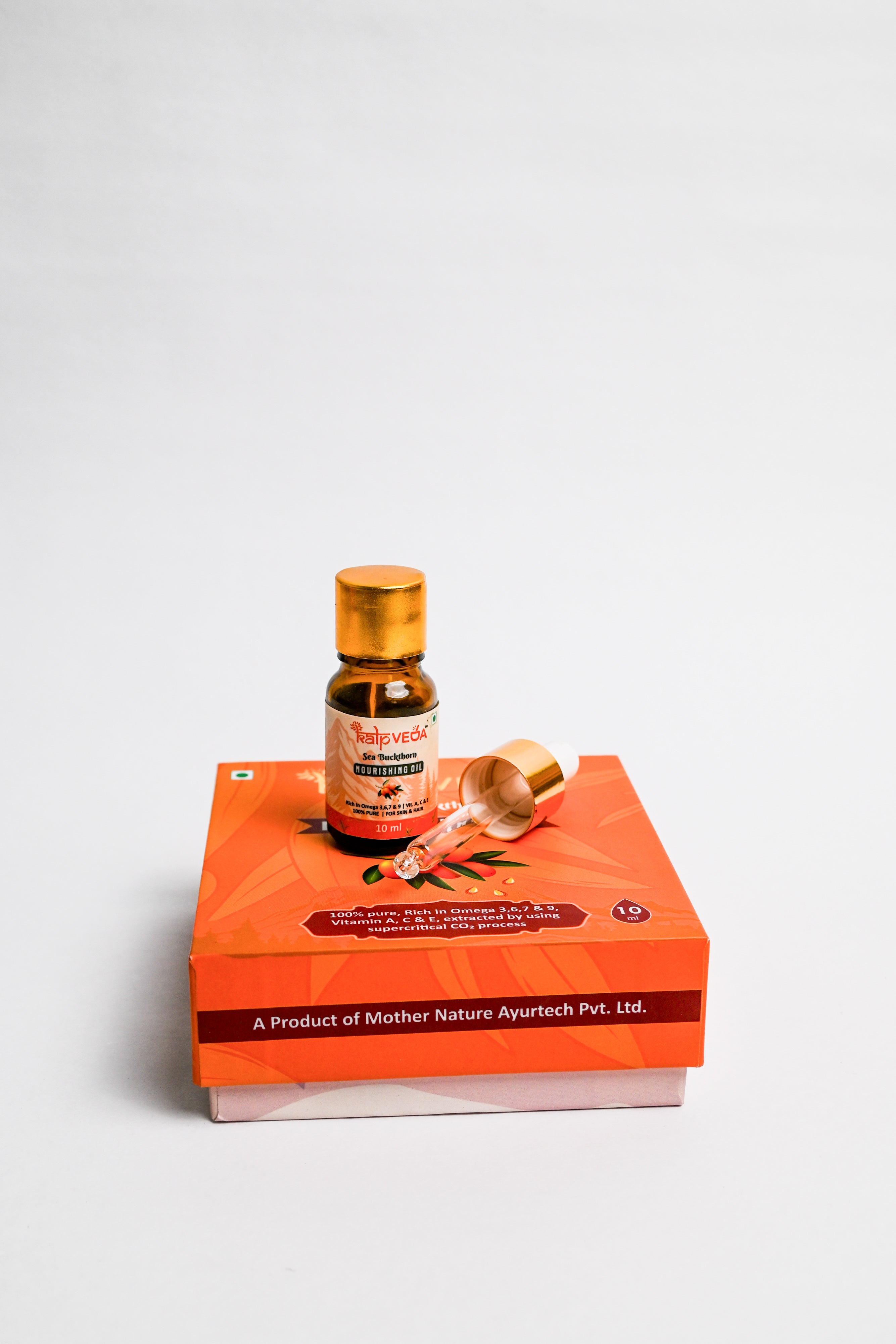 KALPVEDA Sea Buckthorn Oil – CO₂ Extracted |Rich in  Vitamin C, E  & Omega-7 | Pure Himalayan Berry Oil | Skin Repair, Brightening & Anti-Aging Serum