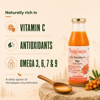 Sea Buckthorn Pulp (Juice) 300ml | Vitamin C, Omega 3 6 7 9 & Antioxidants | KALPVEDA