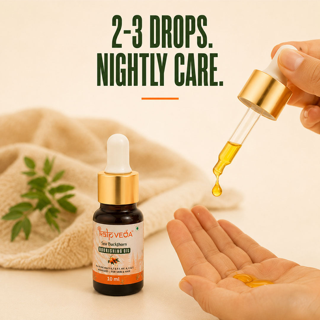 Himalayan Sea Buckthorn Oil 10ml | CO2 Extracted Berry Oil | Rich in Vitamin C, E & Omega 7 | Supports Skin Glow, Brightening, Anti-Ageing Care & Nourishment (Pack of 1)