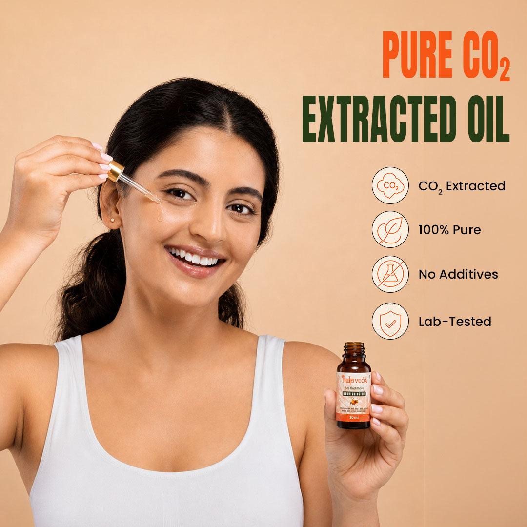 Himalayan Sea Buckthorn Oil 10ml | CO2 Extracted Berry Oil | Rich in Vitamin C, E & Omega 7 | Supports Skin Glow, Brightening, Anti-Ageing Care & Nourishment (Pack of 1)