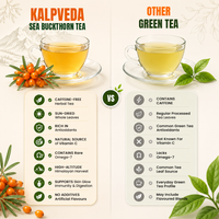 Premium Himalayan Sea Buckthorn Raw Leaves Tea 50g, Sun-Dried, Caffeine-Free Herbal Tea, Rich in Antioxidants, Vitamin C, Nutrients & Omega 7, Supports Skin Glow, Immunity & Detox